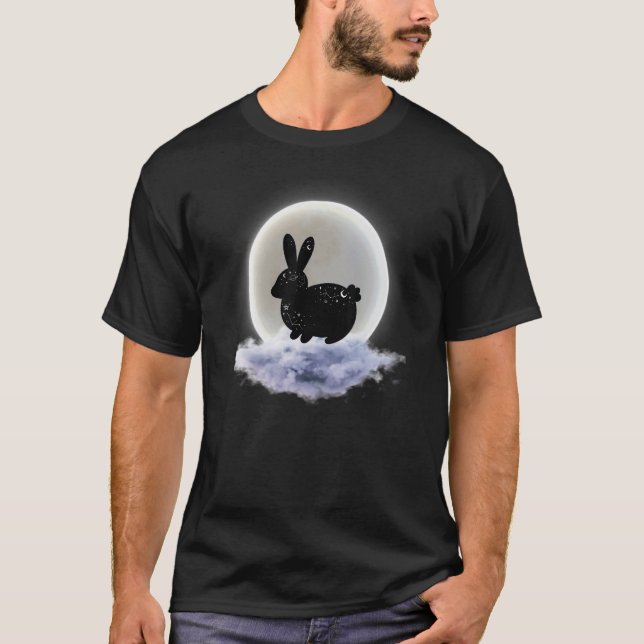 Camiseta Nuvens De Lua E Astrologia Bunny Divinção Pagan M (Frente)