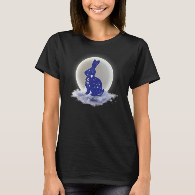 Camiseta Nuvens De Lua E Astrologia De Coelho Divinção Paga (Frente)