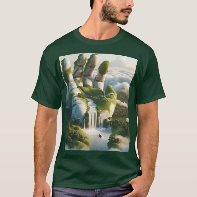Camiseta Nuvens de Mão Bonita Fantasy (Frente)