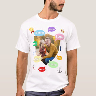 Camiseta Nuvens de Palavras de Dia dos Pais Melhor Pai