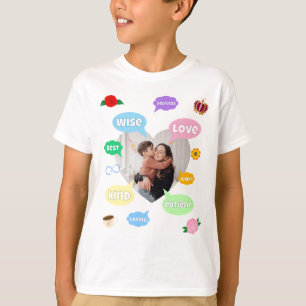 Camiseta Nuvens de Palavras Foto do Dia das Mães Melhor Mãe