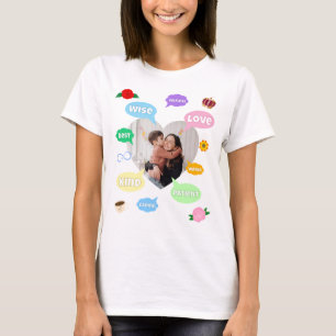 Camiseta Nuvens de Palavras Foto do Dia das Mães Melhor Mãe