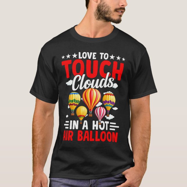 Camiseta Nuvens De Toque Em Balões De Voo De Ar Quente (Frente)