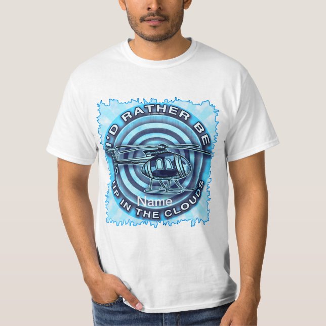 Camiseta Nuvens Helicóptero Azul (Frente)