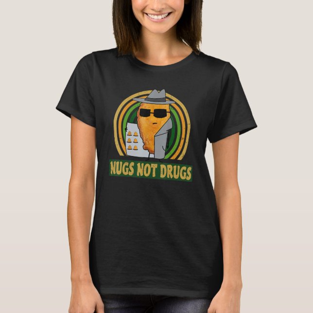 Camiseta Nuvens Não Drogam Frango Engraçado Vintage (Frente)