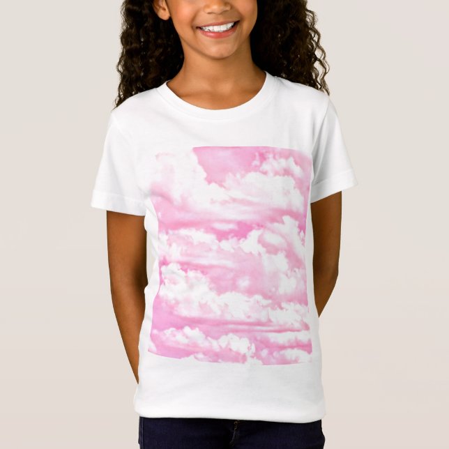Camiseta Nuvens Rosa Rosa Festivas (Frente)