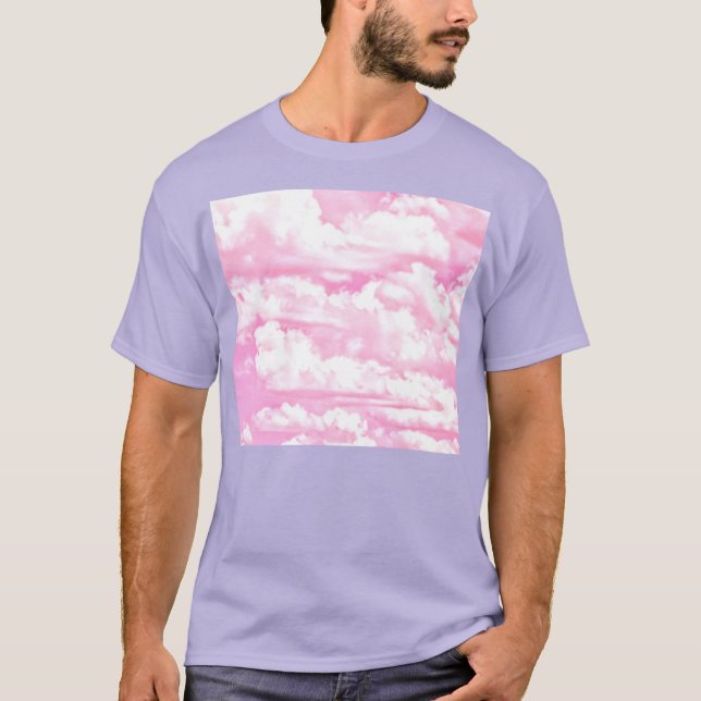 Camiseta Nuvens Rosa Rosa Festivas (Frente)