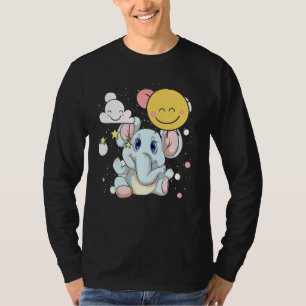 Camiseta Nuvens Safari África Zoo Animal Cute Bebê Elepha