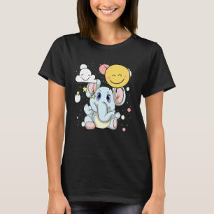 Camiseta Nuvens Safari África Zoo Animal Cute Bebê Elepha