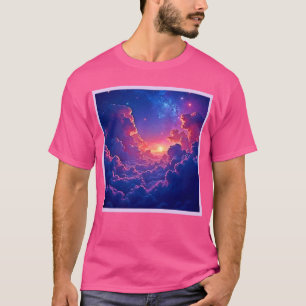 Camiseta Nuvens Sonhadoras: Magia Artística do Pôr do Sol C