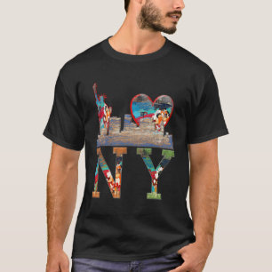 Camiseta Ny New York aflige o Grafite cardíaco no céu da ci