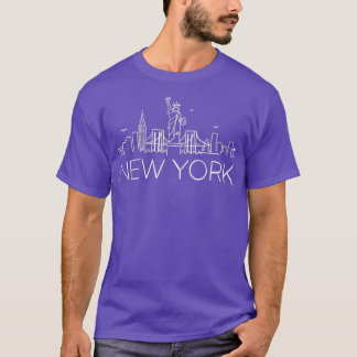 Camiseta NYC Nova Iorque Skylines estátua da liberdade