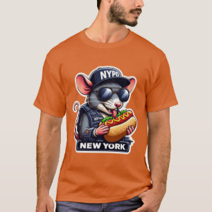 CAMISETA NYC RAT COMENDO UM CACHORRO QUENTE 9