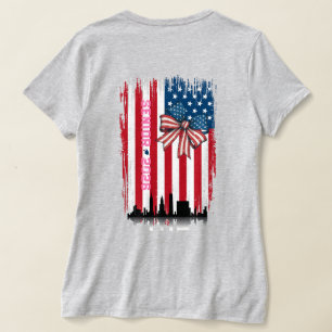 Camiseta NYC Skyline Arco American Flag Mais velho Year T S