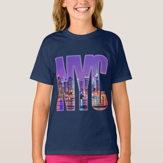 Camiseta NYC Skyline (Claro) (Frente)