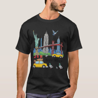 Camiseta NYC Souvenir New York City USA Icons Yellowai Pige
