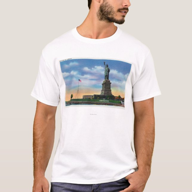 Camiseta NYC, YorkView novo da estátua da liberdade (Frente)