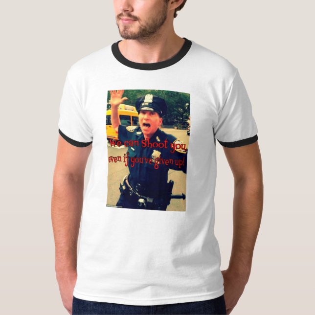 Camiseta NYPD explica a polícia Accountabillity. (Frente)