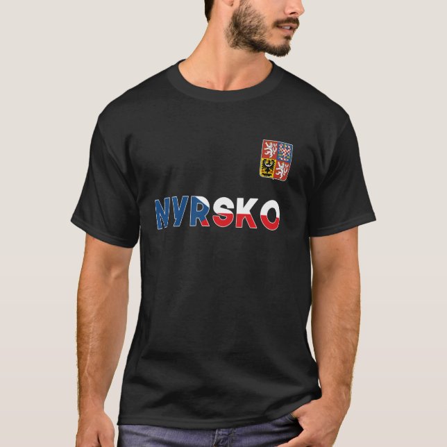 Camiseta Nyrsko Czech Republic Heart Flag Lion Coat Of Arm  (Frente)