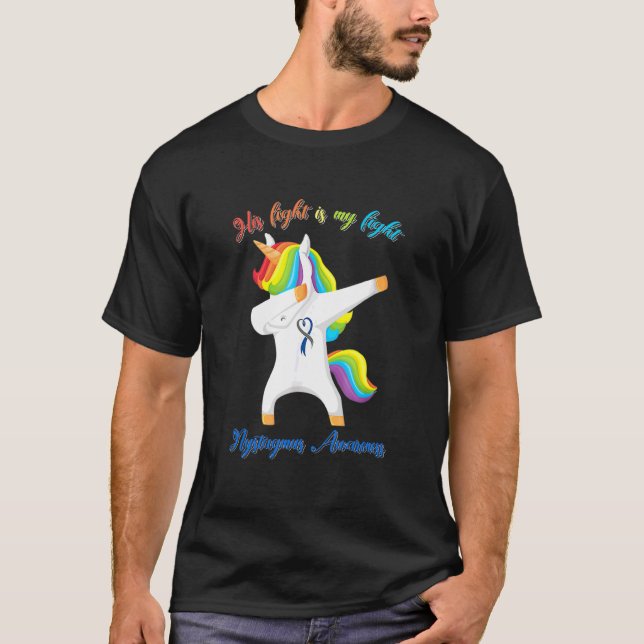 Camiseta Nystagmus Sensibiliza Pulseira de Cinzas Azuis Uni (Frente)