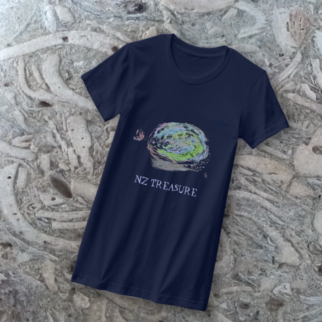 Camiseta NZ TREASURE pausa do abalone negro (Criador carregado)