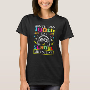 Camiseta O 100º Dia Do Jogador De Jogo Da Etapa Da Escola
