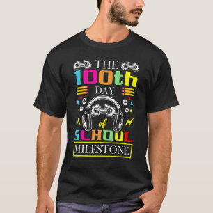 Camiseta O 100º Dia Do Jogador De Jogo Da Etapa Da Escola