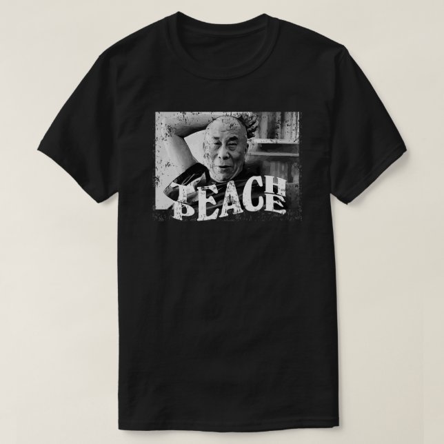 Camiseta O 14 Dalai Lama Cita a Paz no Tibete (Frente do Design)
