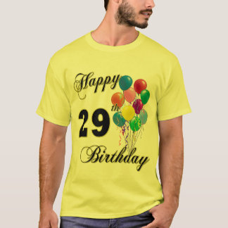 Camiseta O 29o aniversário feliz Balloons o t-shirt