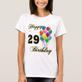 Camiseta O 29o aniversário feliz Balloons o t-shirt