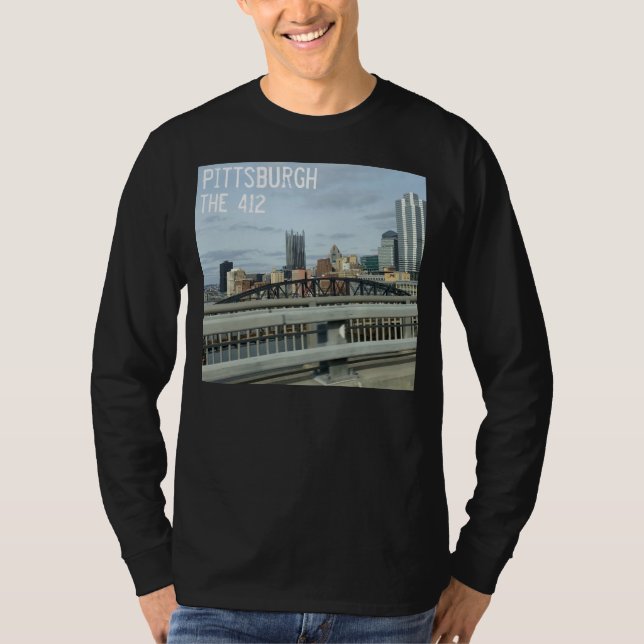 Camiseta O 412 Pittsburgh Ver Adolescentes de Longa Folha (Frente)