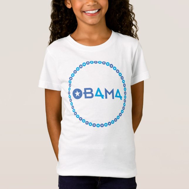 Camiseta O 44o presidente, Barack Obama, 50 estrelas azuis (Frente)