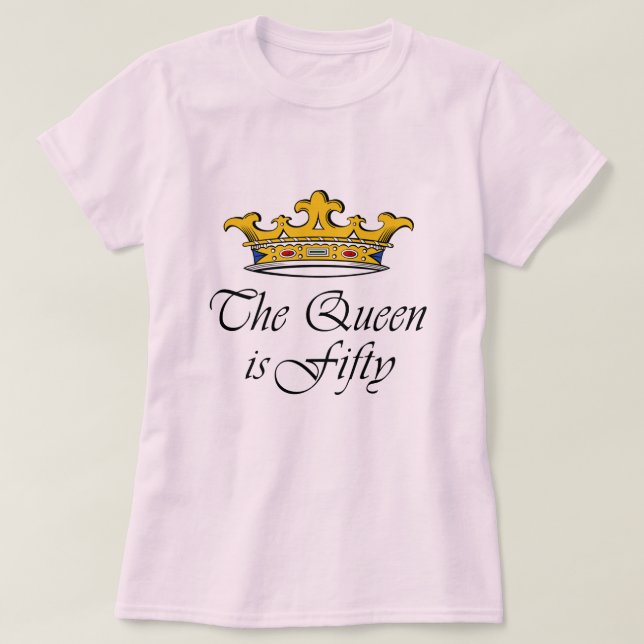 Camiseta o 50th aniversário a rainha é 50! (Frente do Design)