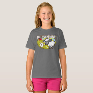 Camiseta O 9º Aniversário do Criança Hoje eu tenho Nove! Lâ