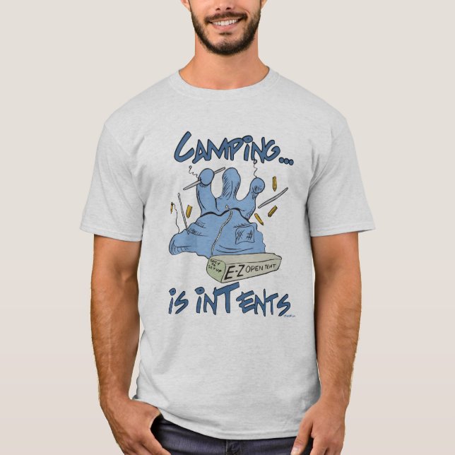 Camiseta O acampamento é aos intelectos um jogo engraçado (Frente)