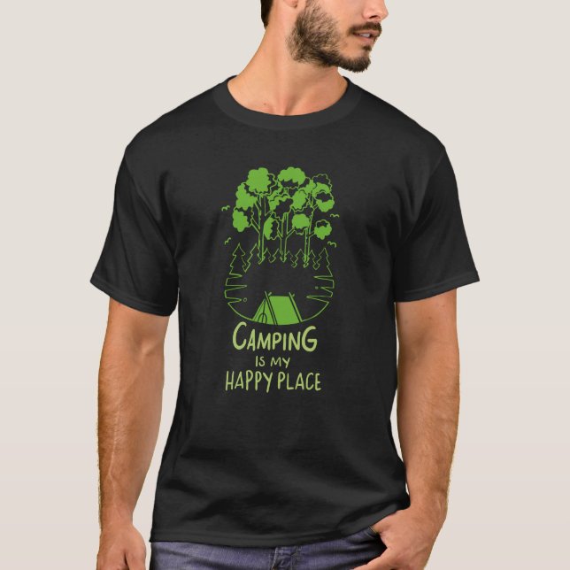 Camiseta O Acampamento é Meu Lugar Feliz (Frente)