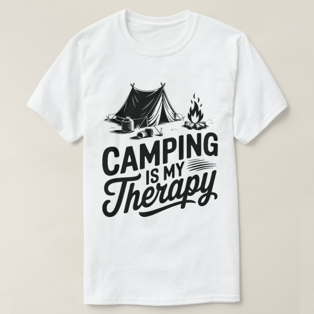Camiseta O Acampamento É O Meu Gráfico De Tent-Campfire (Frente do Design)