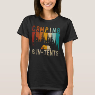 Camiseta O Acampamento Está Em Tendas No Exterior Da Vintag