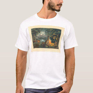 Camiseta O Acampamento-fogo 1866 do caçador (1779A)