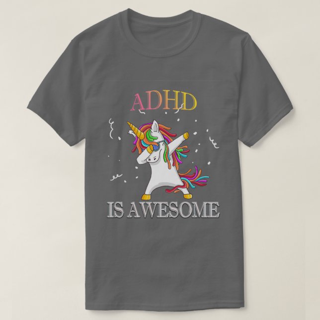 Camiseta O ADHD É Incrível, O Unicorn Dapping (Frente do Design)