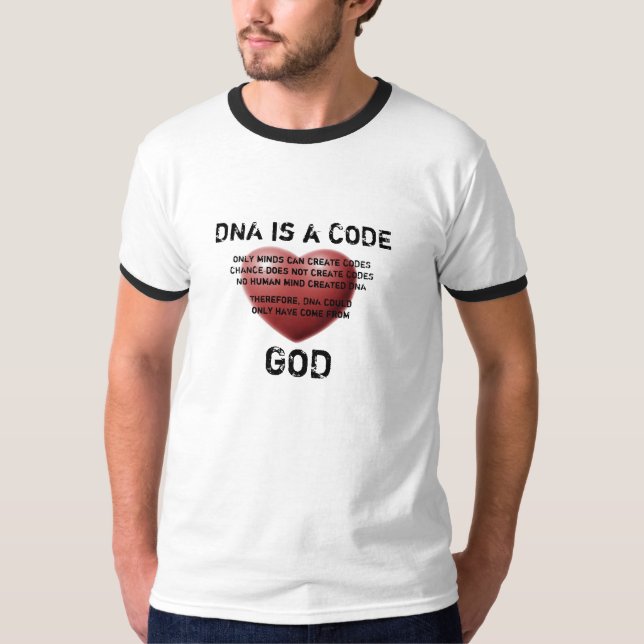 Camiseta O ADN é um CÓDIGO criado pelo DEUS (Frente)