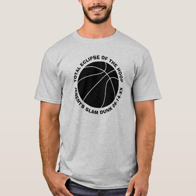Camiseta O afundanço do basquetebol adiciona o nome e a (Frente)