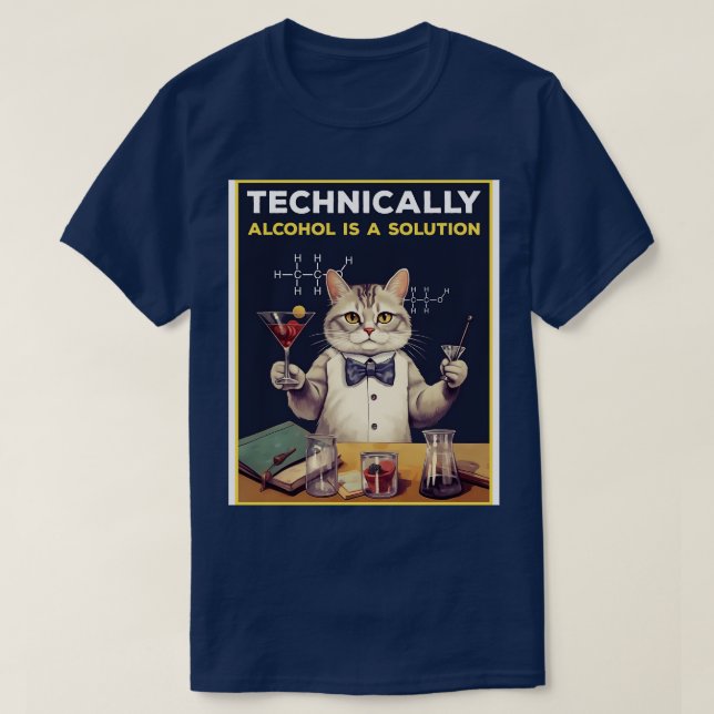 Camiseta O Álcool Tecnicamente É Uma Solução (Frente do Design)