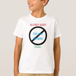 Camiseta O alerta personalizado da alergia de comida não