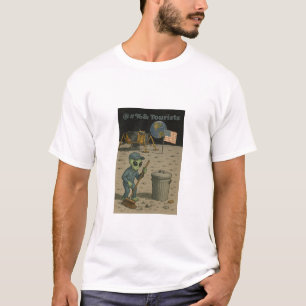 Camiseta O alienígena Janitor Limpa A Bagunça Dos Turistas