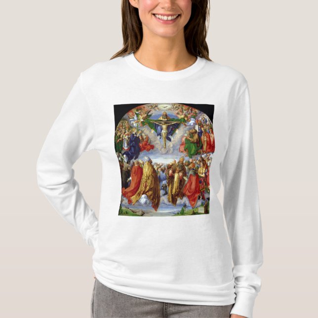Camiseta O Altarpiece de Landauer, todo o dia de santos, (Frente)