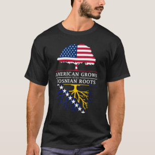 Camiseta O americano crescido com bosniano enraíza   Bósn