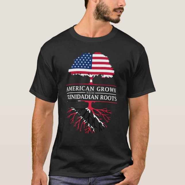 Camiseta O americano crescido com De Trindade e Tobago (Frente)