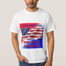 Camiseta O Americano-Deus 100% abençoa o t-shirt dos homens