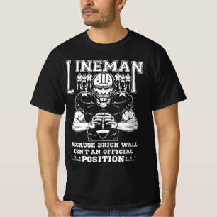 Camiseta O Americano Futebol Lineman Brick Wall não é Offi